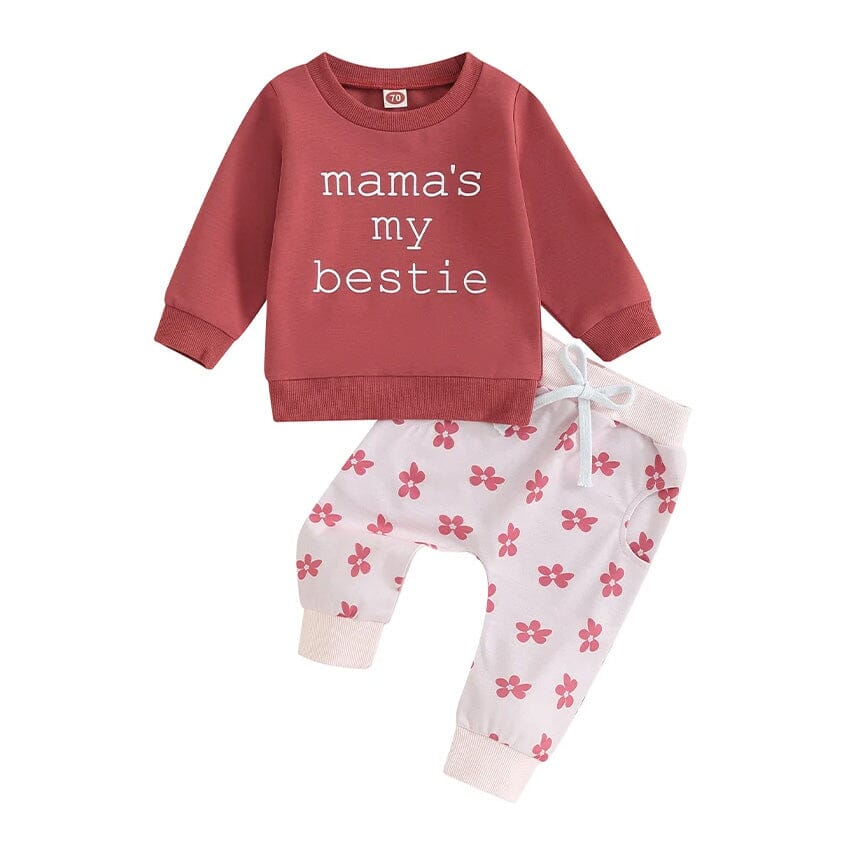 Mama's My Bestie Floral Baby Set   