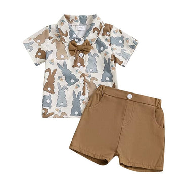 Short Sleeve Easter Bunny Gentleman Toddler Set