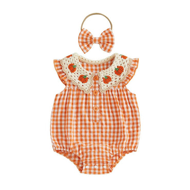 Fly Sleeve Vintage Halloween Baby Romper