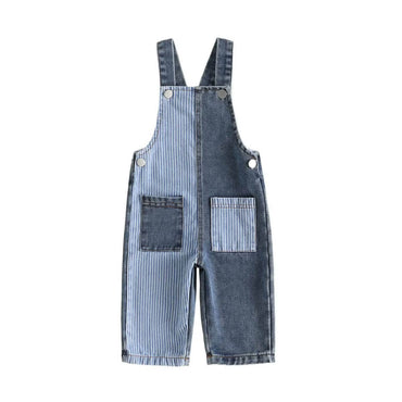 Sleeveless Denim Striped Toddler Jumpsuit Jumpsuit The Trendy Toddlers 