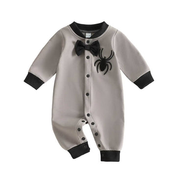 Long Sleeve Spider Bow Baby Jumpsuit Jumpsuit The Trendy Toddlers 