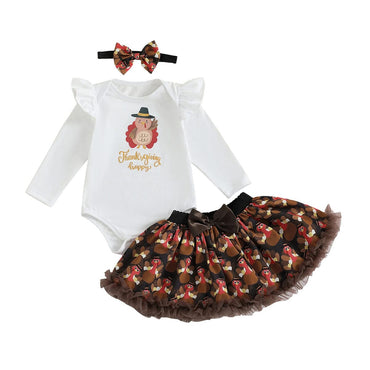 Long Sleeve Thanksgiving Happy Baby Set
