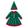 Long Sleeve Christmas Elf Dress Costume   