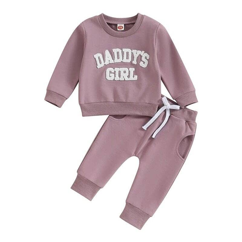Baby Daddy's Girl Solid Long Sleeve 2-Piece Outfit Set – The