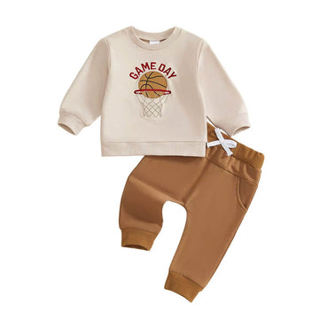 Long Sleeve Basketball Game Day Baby Set