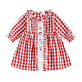 Long Sleeve Plaid Christmas Toddler Dress