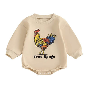 Long Sleeve Free Range Baby Bodysuit Beige 0-3 M 