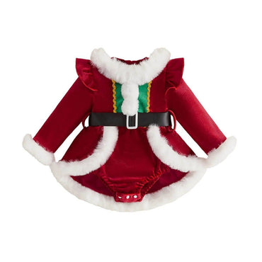 Long Sleeve Christmas Fluffy Baby Romper Rompers The Trendy Toddlers 