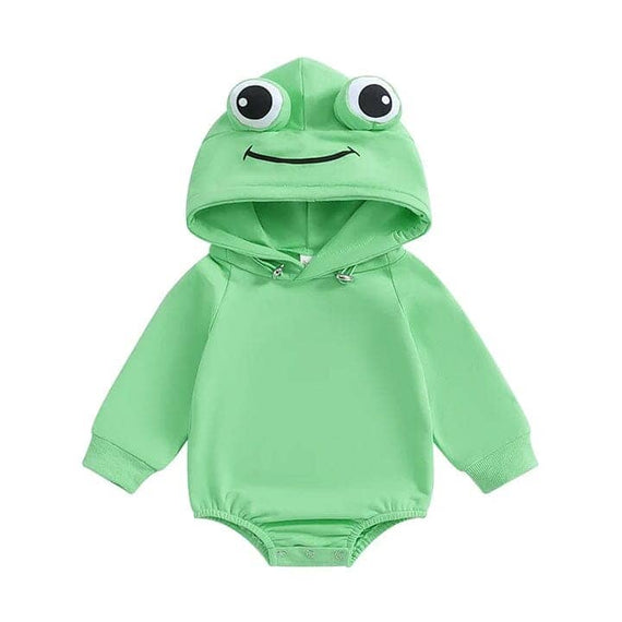 Long Sleeve Hooded Frog Baby Romper