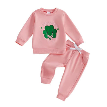 Long Sleeve Lucky Charm Baby Set Pink 3-6 M