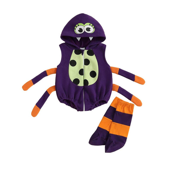 Halloween Vibes Hooded Baby Costume Purple 0-3 M