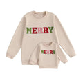 Merry Christmas Matching Sweatshirt Beige 3-6 M