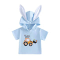 Short Sleeve Easter Tractor Hooded Toddler Tee T-Shirt The Trendy Toddlers 