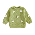 Floral Fuzzy Toddler Sweatshirt Green 2T