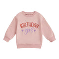 Embroidered Birthday Girl Toddler Sweatshirt Pink 12-18 M 