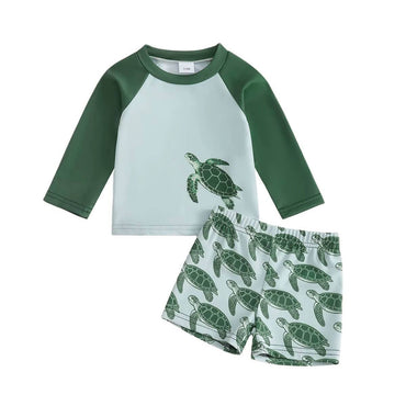 Long Sleeve Turtle Toddler Swimsuit