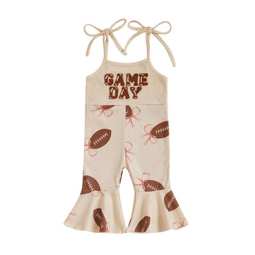 Sleeveless Game Day Flared Toddler Jumpsuit