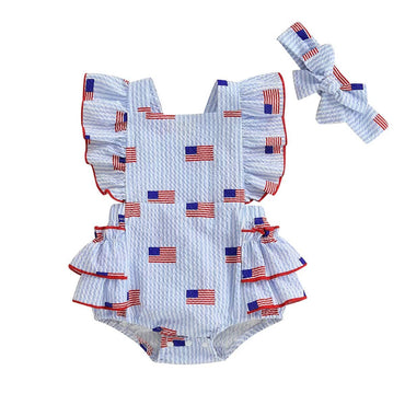 American Striped Baby Romper Rompers The Trendy Toddlers 