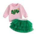 Long Sleeve Lucky Tiered Skirt Toddler Set