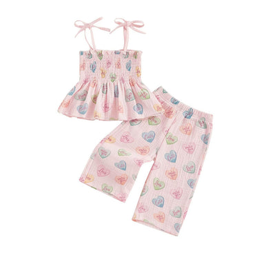 Tie Straps Smocked Valentine's Day Toddler Set Sets The Trendy Toddlers 