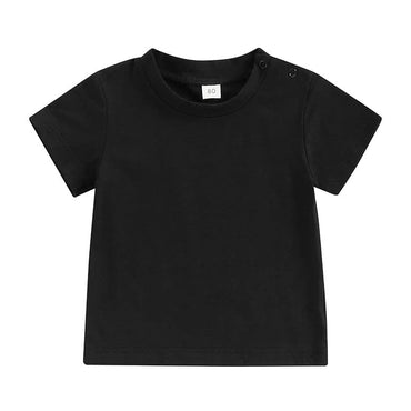 Solid Snap Buttons Toddler Tee Black 9-12 M 