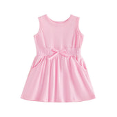 Sleeveless Solid Toddler Dress Pink 2T