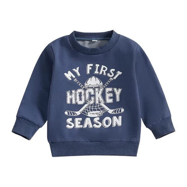 Hockey Season Toddler Sweatshirt Blue 9-12 M 