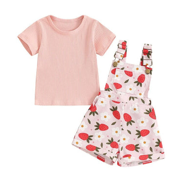 Strawberry Daisy Suspender Toddler Set   