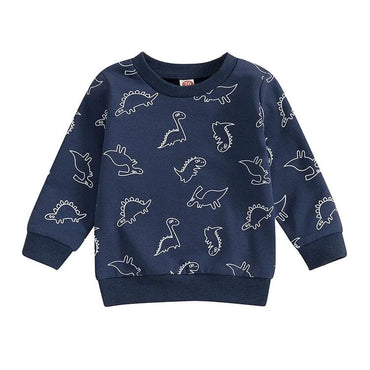 Dinosaurs Toddler Sweatshirt sweatshirt The Trendy Toddlers Blue 4T 