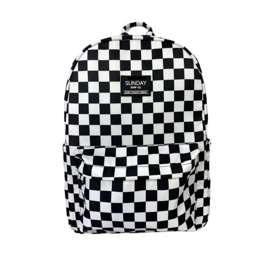Full Size Black & White Checkered Backpack