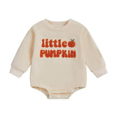Long Sleeve Little Pumpkin Baby Bodysuit Beige 0-3 M