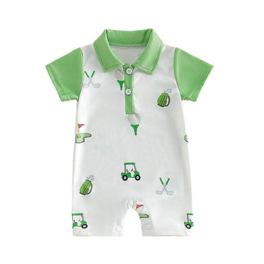 Short Sleeve Golf Collar Baby Romper Rompers The Trendy Toddlers 