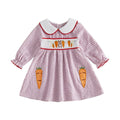 Long Sleeve Plaid Collar Easter Toddler Dress