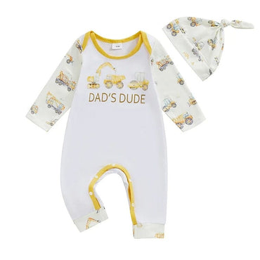 Long Sleeve Dad's Dude Baby Jumpsuit   