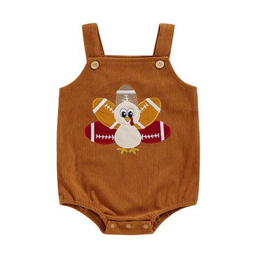 Thanksgiving Football Baby Romper Brown 0-3 M 