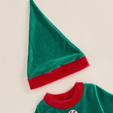 Long Sleeve Christmas Elf Dress Costume   