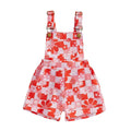 Sleeveless Suspender Floral Toddler Romper Red 9-12 M