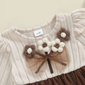 Long Sleeve Floral Tulle Toddler Dress
