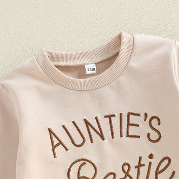 Long Sleeve Auntie's Bestie Leopard Toddler Set