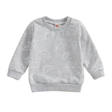 Dinosaurs Toddler Sweatshirt sweatshirt The Trendy Toddlers Gray 5T 