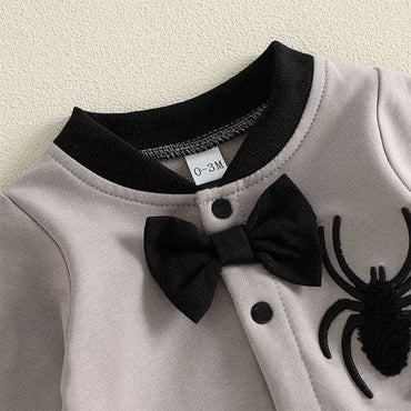 Long Sleeve Spider Bow Baby Jumpsuit Jumpsuit The Trendy Toddlers 