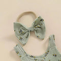 Sleeveless Floral Ruffled Baby Set