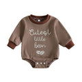 Long Sleeve Cutest Little Bean Baby Bodysuit Brown 0-3 M