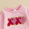 Long Sleeve Valentine's Day Flared Pants Baby Set