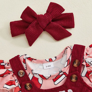 Long Sleeve Corduroy Santa Baby Set