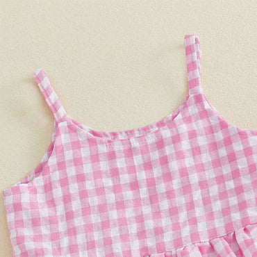 Sleeveless Pink Checkered Toddler Set