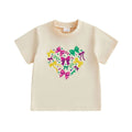 Colorful Bows Toddler Tee Beige 2T