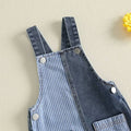 Sleeveless Denim Striped Toddler Jumpsuit Jumpsuit The Trendy Toddlers 