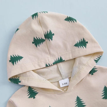 Christmas Tree Hooded Baby Set   