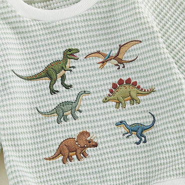 Long Sleeve Striped Dinosaurs Baby Set Sets The Trendy Toddlers 
